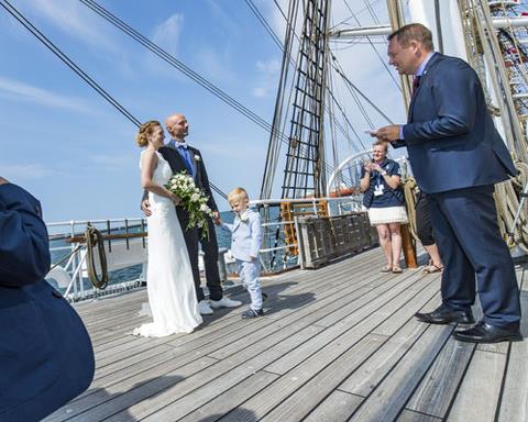 Wedding at the Tall ships race in Esbjerg